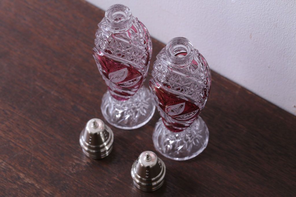 アンティーク雑貨　ビンテージ　西ドイツ　BLEI クリスタルガラス　パウダーボトル2本セット