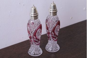 アンティーク雑貨　ビンテージ　西ドイツ　BLEI クリスタルガラス　パウダーボトル2本セット