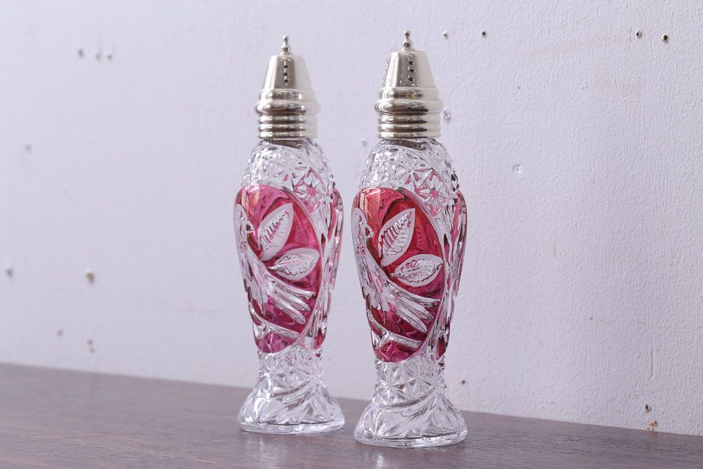 アンティーク雑貨　ビンテージ　西ドイツ　BLEI クリスタルガラス　パウダーボトル2本セット