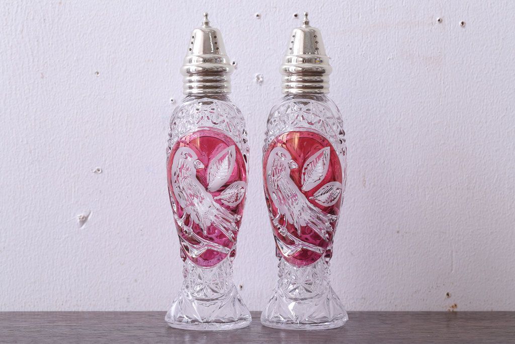 アンティーク雑貨　ビンテージ　西ドイツ　BLEI クリスタルガラス　パウダーボトル2本セット