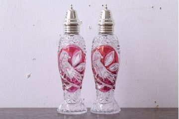 アンティーク雑貨　ビンテージ　西ドイツ　BLEI クリスタルガラス　パウダーボトル2本セット