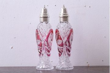 アンティーク雑貨　ビンテージ　西ドイツ　BLEI クリスタルガラス　パウダーボトル2本セット