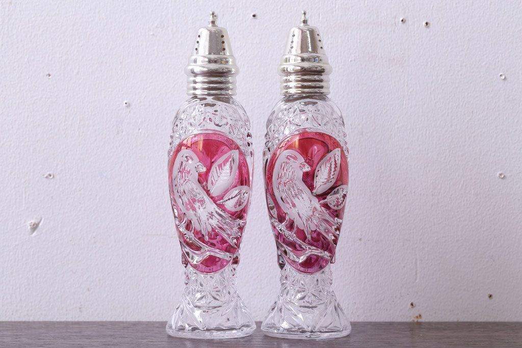 アンティーク雑貨　ビンテージ　西ドイツ　BLEI クリスタルガラス　パウダーボトル2本セット