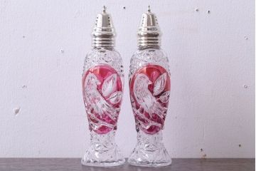 アンティーク雑貨　ビンテージ　西ドイツ　BLEI クリスタルガラス　パウダーボトル2本セット