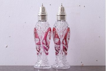 アンティーク雑貨　ビンテージ　西ドイツ　BLEI クリスタルガラス　パウダーボトル2本セット