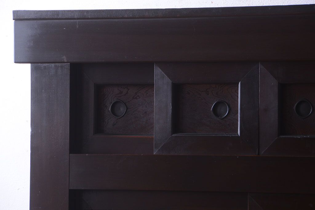 アンティーク家具　古民具・骨董　明治期　特注品!状態の良い変わり型六尺水屋箪笥