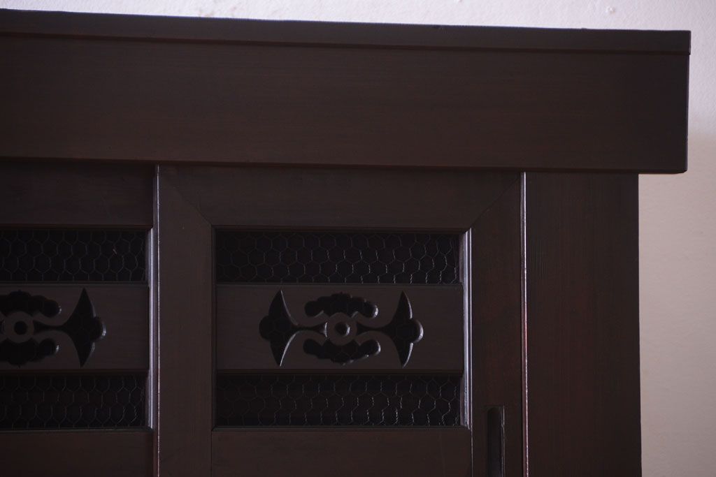 アンティーク家具　古民具・骨董　明治期　特注品!状態の良い変わり型六尺水屋箪笥