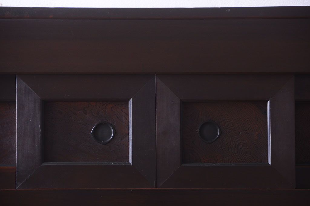 アンティーク家具　古民具・骨董　明治期　特注品!状態の良い変わり型六尺水屋箪笥