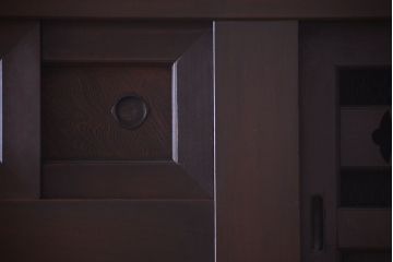 アンティーク家具　古民具・骨董　明治期　特注品!状態の良い変わり型六尺水屋箪笥