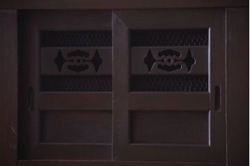 アンティーク家具　古民具・骨董　明治期　特注品!状態の良い変わり型六尺水屋箪笥