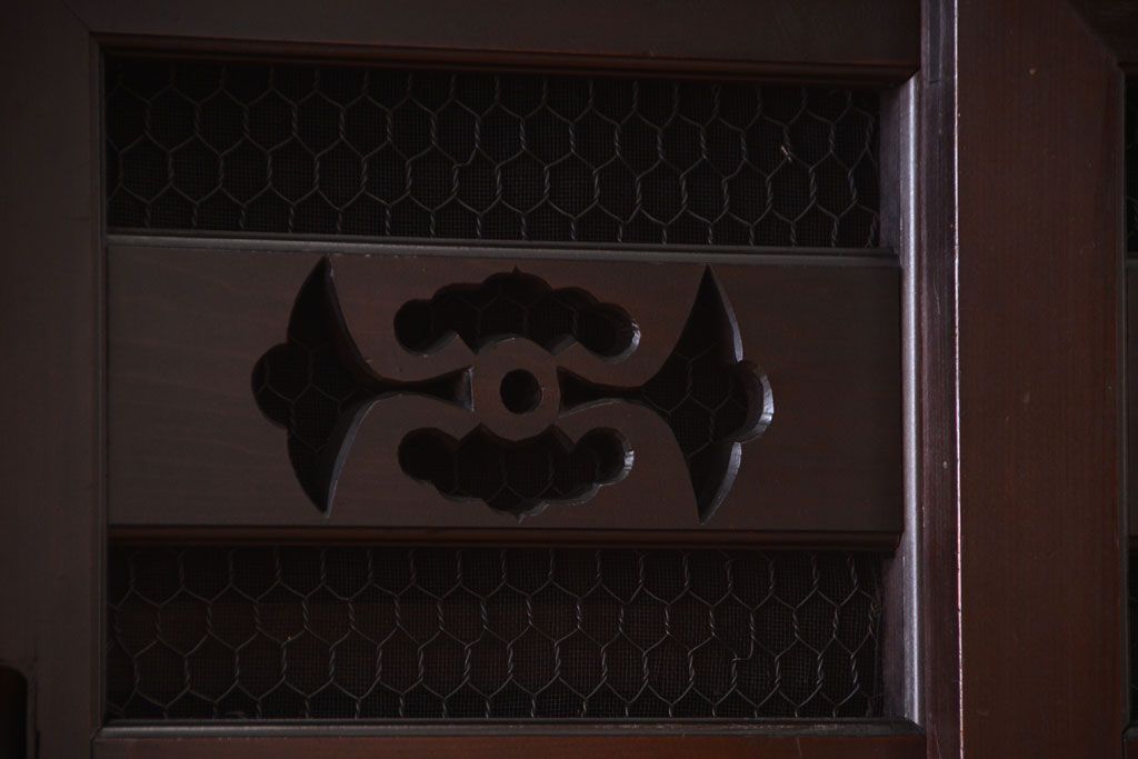 アンティーク家具　古民具・骨董　明治期　特注品!状態の良い変わり型六尺水屋箪笥