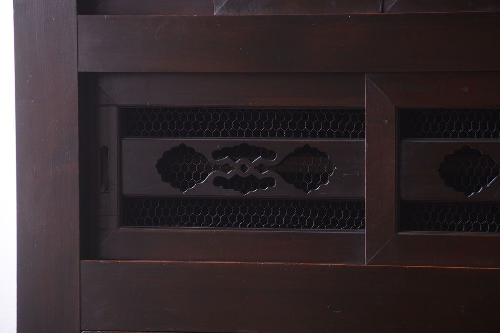 アンティーク家具　古民具・骨董　明治期　特注品!状態の良い変わり型六尺水屋箪笥