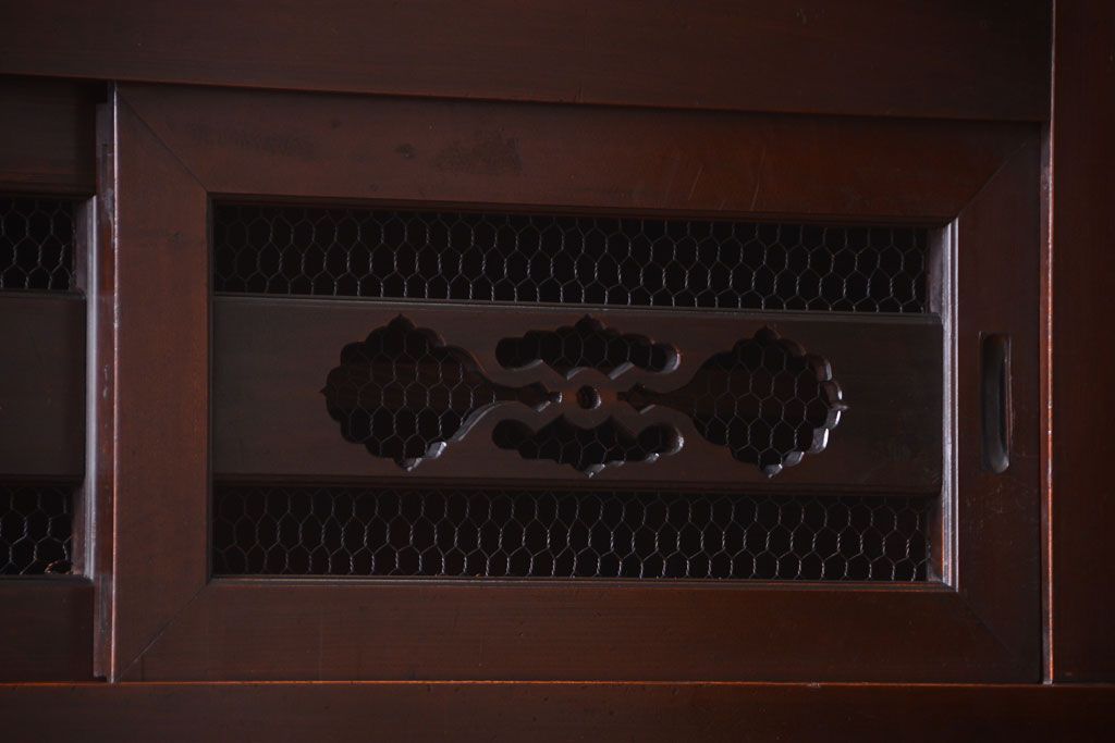 アンティーク家具　古民具・骨董　明治期　特注品!状態の良い変わり型六尺水屋箪笥