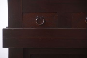 アンティーク家具　古民具・骨董　明治期　特注品!状態の良い変わり型六尺水屋箪笥