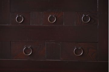 アンティーク家具　古民具・骨董　明治期　特注品!状態の良い変わり型六尺水屋箪笥