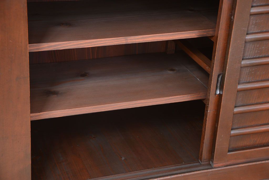 アンティーク家具　古民具・骨董　明治期　特注品!状態の良い変わり型六尺水屋箪笥