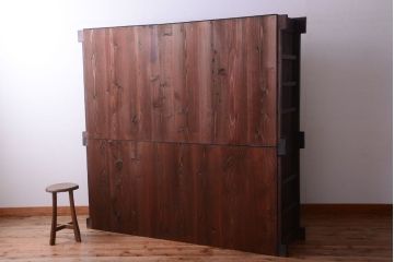 アンティーク家具　古民具・骨董　明治期　特注品!状態の良い変わり型六尺水屋箪笥