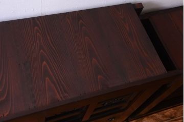 アンティーク家具　古民具・骨董　明治期　特注品!状態の良い変わり型六尺水屋箪笥