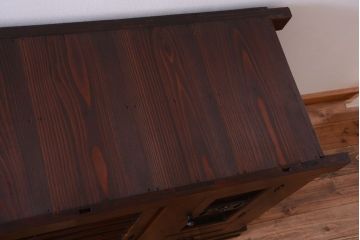 アンティーク家具　古民具・骨董　明治期　特注品!状態の良い変わり型六尺水屋箪笥