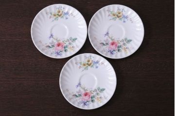 中古 イギリス ROYAL DOULTON(ロイヤルドルトン)　アルカディア　デミタスカップ&ソーサー3客(洋食器)