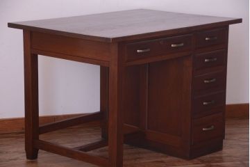 アンティーク家具　和製アンティーク　古い木の上品な片袖机