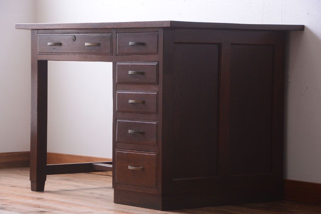 アンティーク家具　和製アンティーク　古い木の上品な片袖机