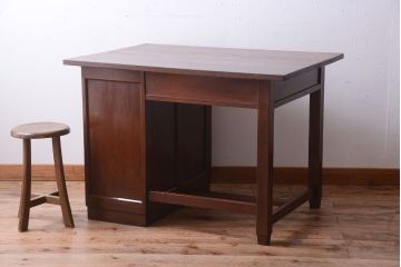 アンティーク家具　和製アンティーク　古い木の上品な片袖机