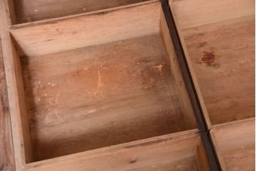 アンティーク家具　古民具・骨董　明治〜大正　檜材のアンティーク重ね戸棚(収納棚)