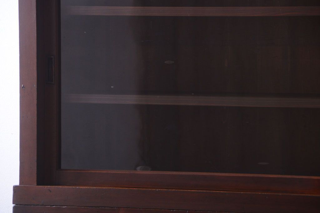 アンティーク家具　古民具・骨董　明治〜大正　檜材のアンティーク重ね戸棚(収納棚)