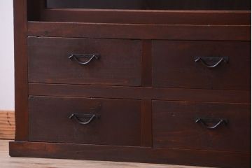 アンティーク家具　古民具・骨董　明治〜大正　檜材のアンティーク重ね戸棚(収納棚)