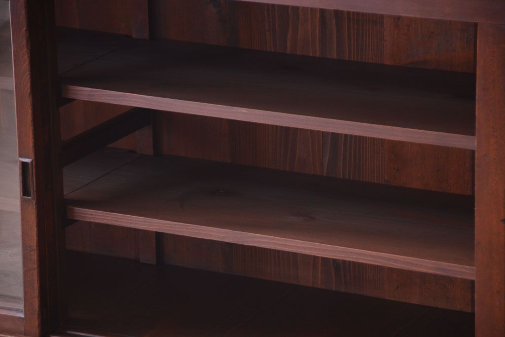 アンティーク家具　古民具・骨董　明治〜大正　檜材のアンティーク重ね戸棚(収納棚)