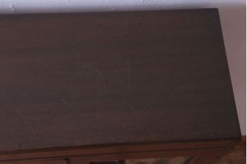 レトロ家具　昭和レトロ　おしゃれなデザインのアンティーク本箱(ブックケース)