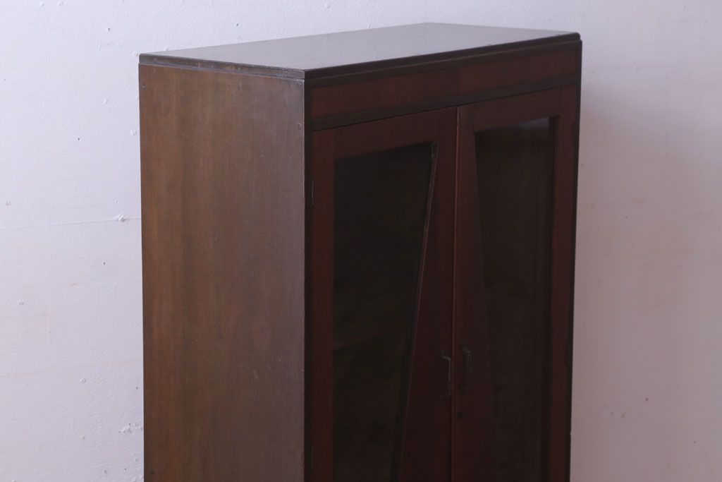 レトロ家具　昭和レトロ　おしゃれなデザインのアンティーク本箱(ブックケース)