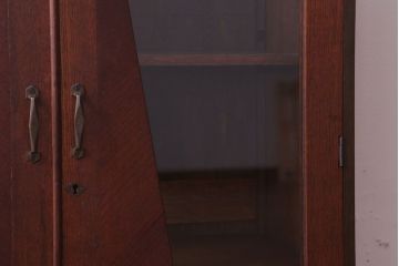 レトロ家具　昭和レトロ　おしゃれなデザインのアンティーク本箱(ブックケース)