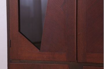 レトロ家具　昭和レトロ　おしゃれなデザインのアンティーク本箱(ブックケース)