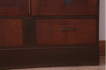 レトロ家具　昭和レトロ　おしゃれなデザインのアンティーク本箱(ブックケース)