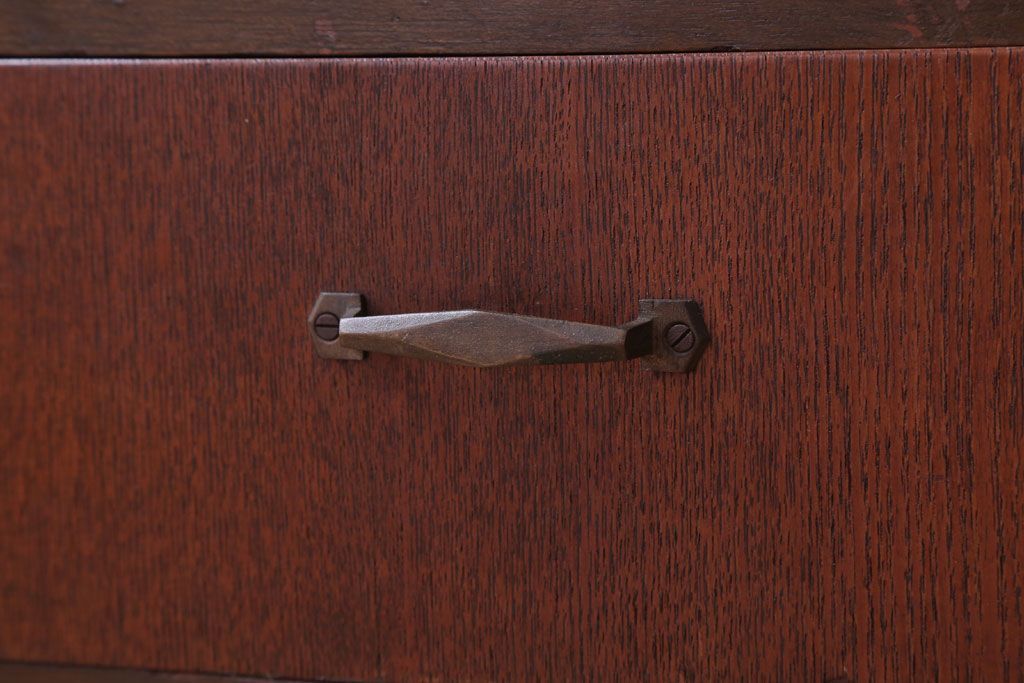 レトロ家具　昭和レトロ　おしゃれなデザインのアンティーク本箱(ブックケース)