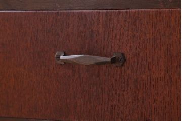 レトロ家具　昭和レトロ　おしゃれなデザインのアンティーク本箱(ブックケース)