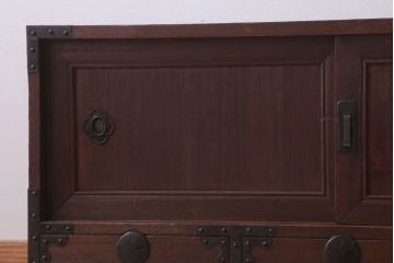 アンティーク家具　古民具・骨董　明治〜大正　古い木製の箪笥ローボード