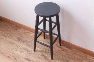 中古　背の高いブラックペイントスツール