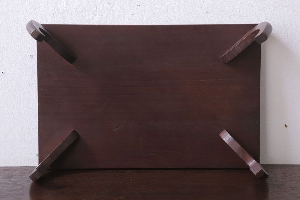 アンティーク家具　和製アンティーク　古い木製の小さな花台(飾り台)(2)