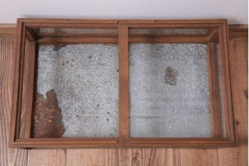 レトロ家具　昭和レトロ　古い木の小ぶりなガラスケース(ショーケース)