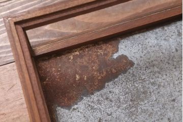 レトロ家具　昭和レトロ　古い木の小ぶりなガラスケース(ショーケース)