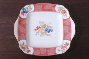 アンティーク雑貨　中古　ノリタケ(Noritake) フルーツモノグラム　スクエアプレート(角皿・大皿)(洋食器)