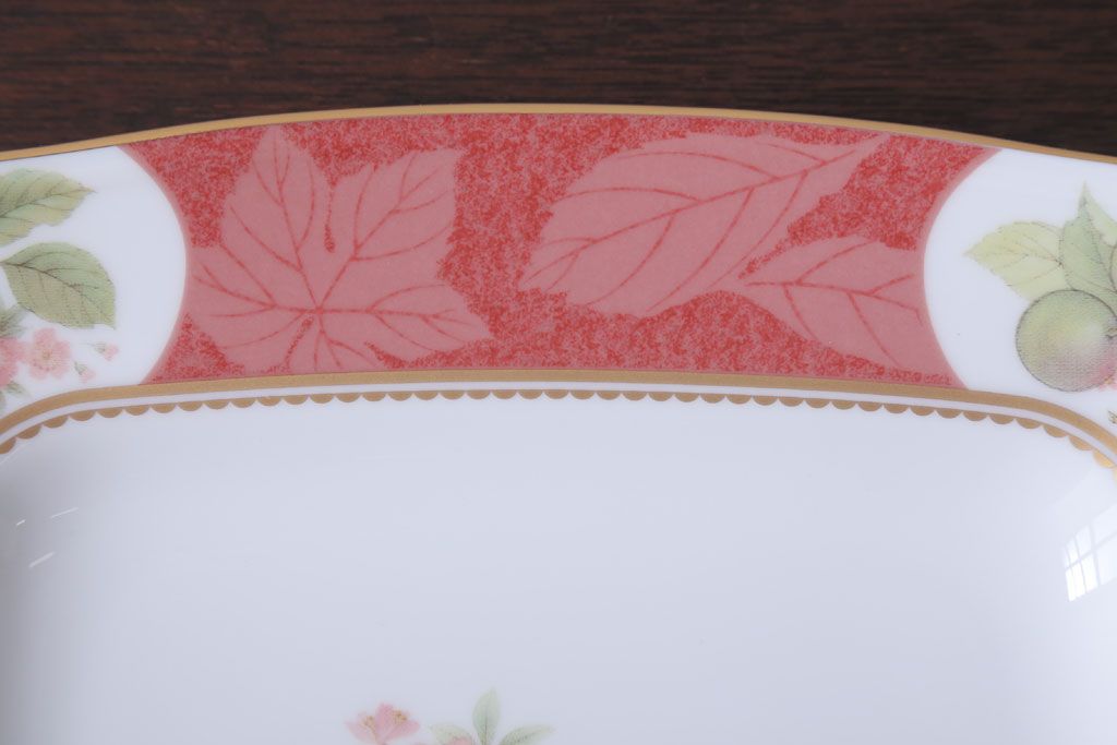 アンティーク雑貨　中古　ノリタケ(Noritake) フルーツモノグラム　スクエアプレート(角皿・大皿)(洋食器)