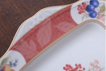 アンティーク雑貨　中古　ノリタケ(Noritake) フルーツモノグラム　スクエアプレート(角皿・大皿)(洋食器)