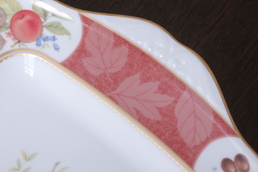 アンティーク雑貨　中古　ノリタケ(Noritake) フルーツモノグラム　スクエアプレート(角皿・大皿)(洋食器)