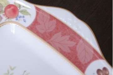 アンティーク雑貨　中古　ノリタケ(Noritake) フルーツモノグラム　スクエアプレート(角皿・大皿)(洋食器)