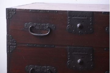 アンティーク家具　古民具・骨董　明治期　脚付き時代箪笥(衣装箪笥)