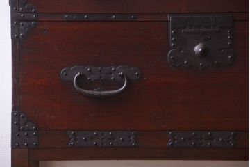 アンティーク家具　古民具・骨董　明治期　脚付き時代箪笥(衣装箪笥)